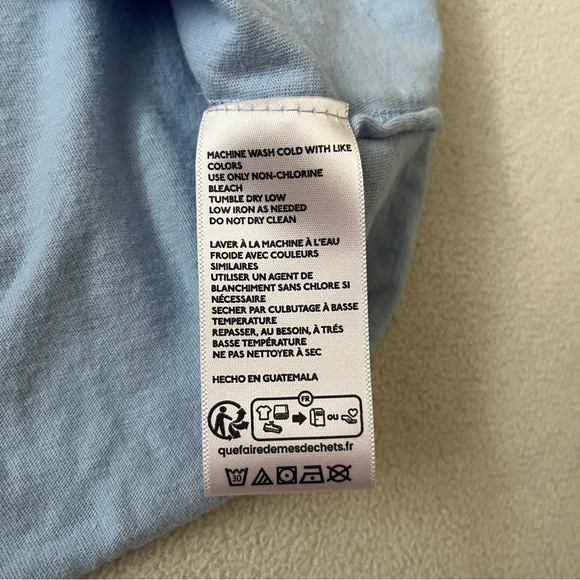 Free People We The Free The Perfect Tee Light Blue Casual Cotton Cropped Basic - Picture 10 of 11